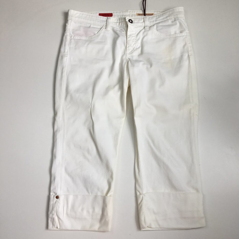 AG ADRIANO GOLDSCHMIED 5 Pocket White THE SHORTY Cuffed Hem Cropped Jeans